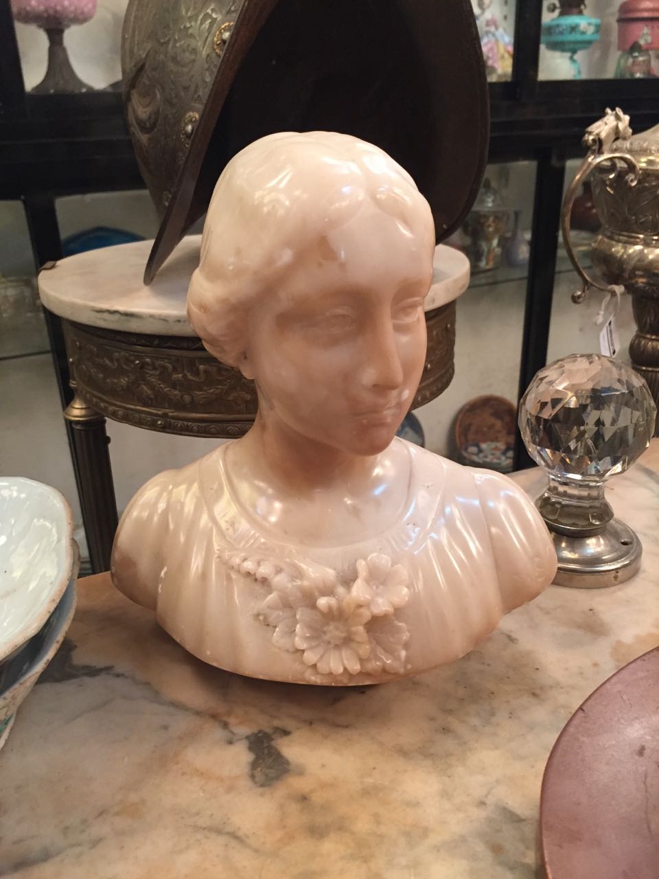 Alabaster Bust of a Young Woman